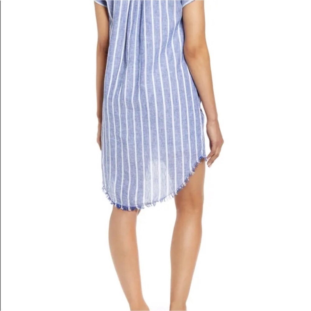 beachlunchlounge Striped Blue and White Mini Dress - Picture 3 of 15